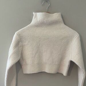 Wilfred Cream Ribbed Turtleneck Sweater